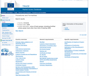 Markets Access Database de la Comisión Europea